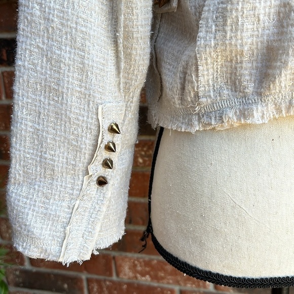Lovers & Friends x BECAUSE IM ADDICTED En Vogue Studded Jacket in Cream Size XS - Picture 7 of 11